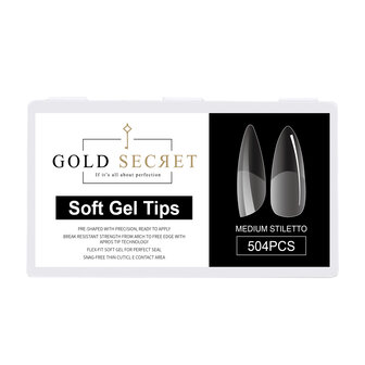 Gold Secret Soft Gel Tips&nbsp;Medium Stiletto