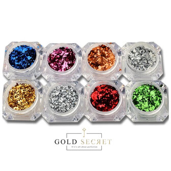 Gold Secret Chrome Flakes blauw