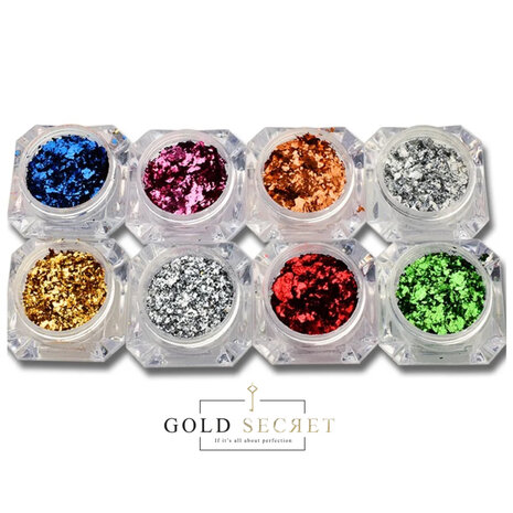 Gold Secret Chrome Flakes blauw